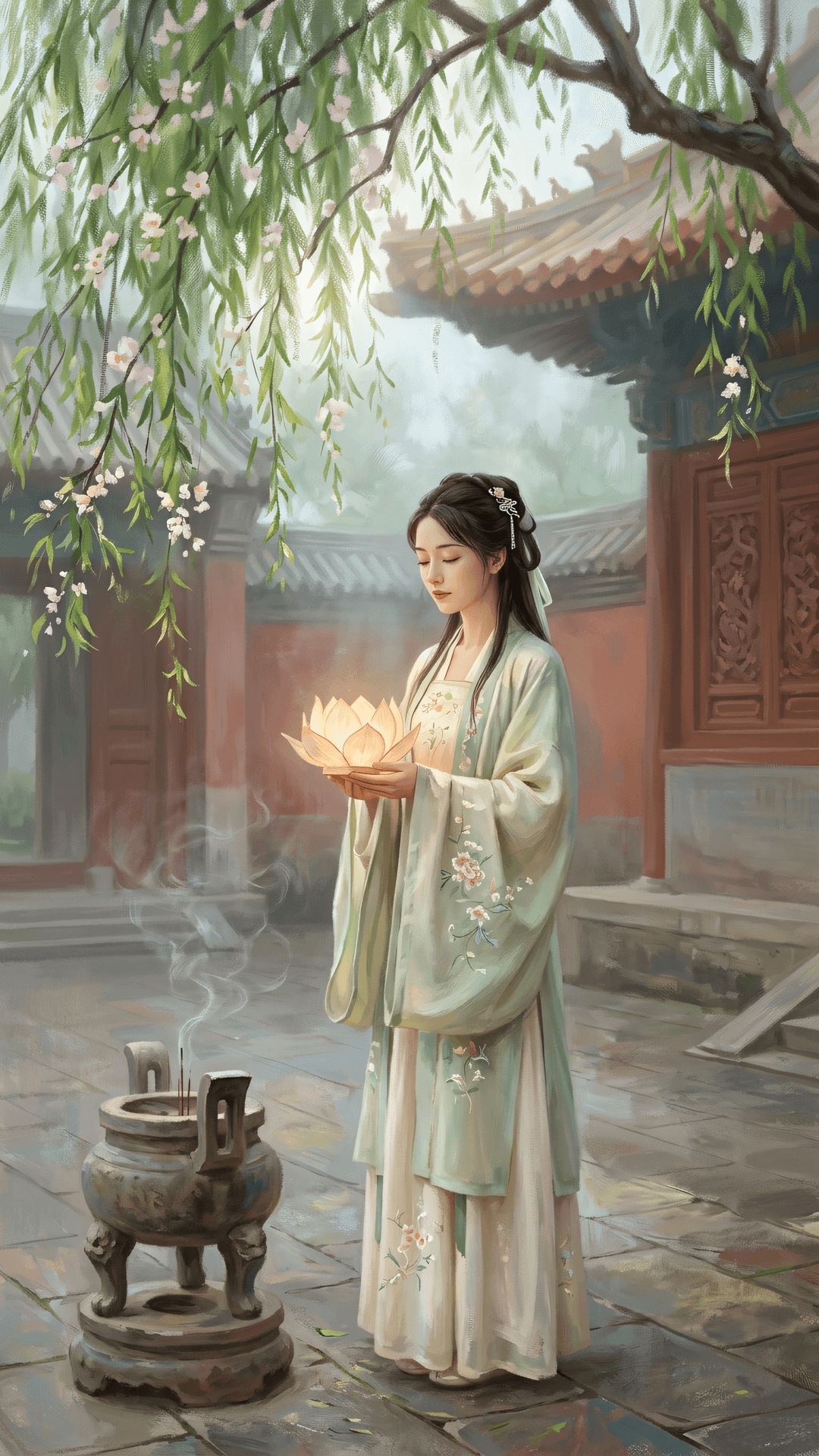 劫火烧残尘世梦，春风吹绿旧时山。若明当下清凉意，何处硝烟不化莲。