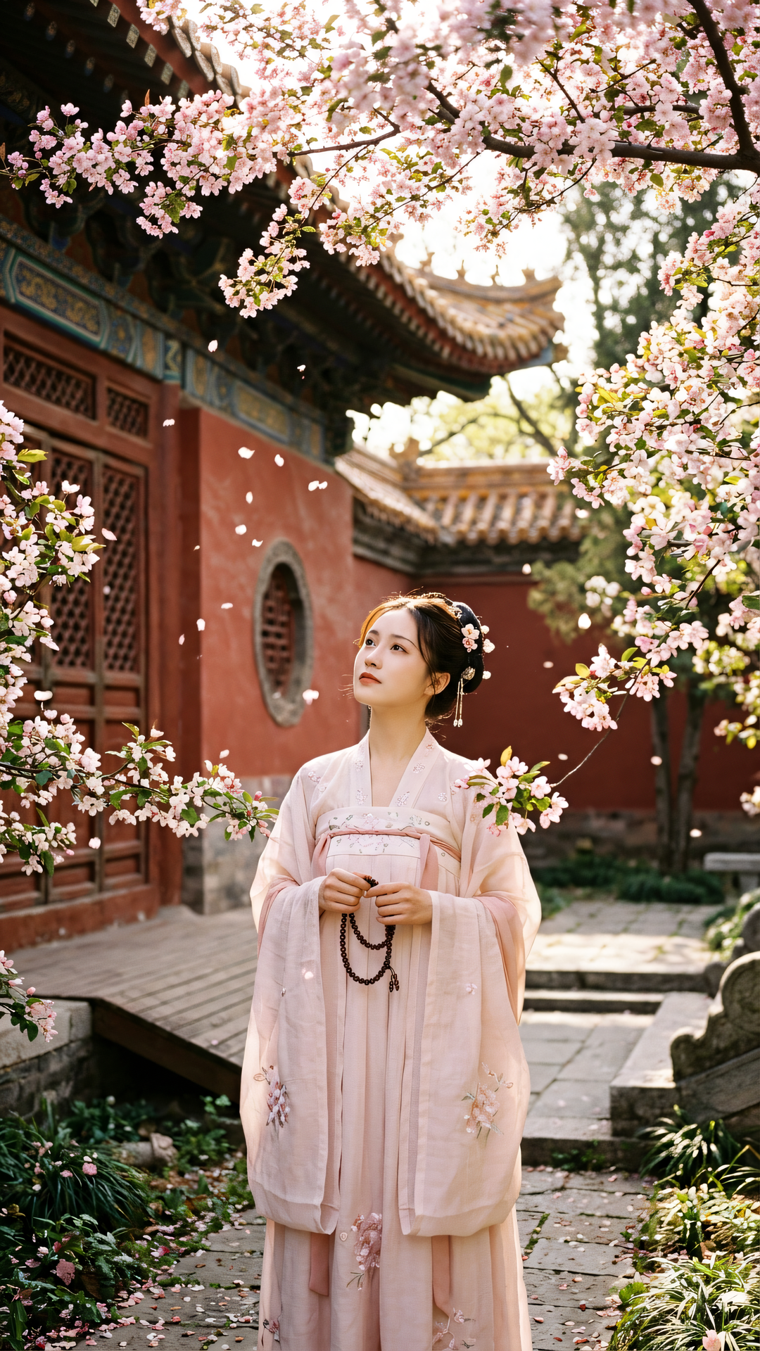 棠梨花映北海波，去来如幻奈若何。莫向境中寻真实，且看春意满娑婆。