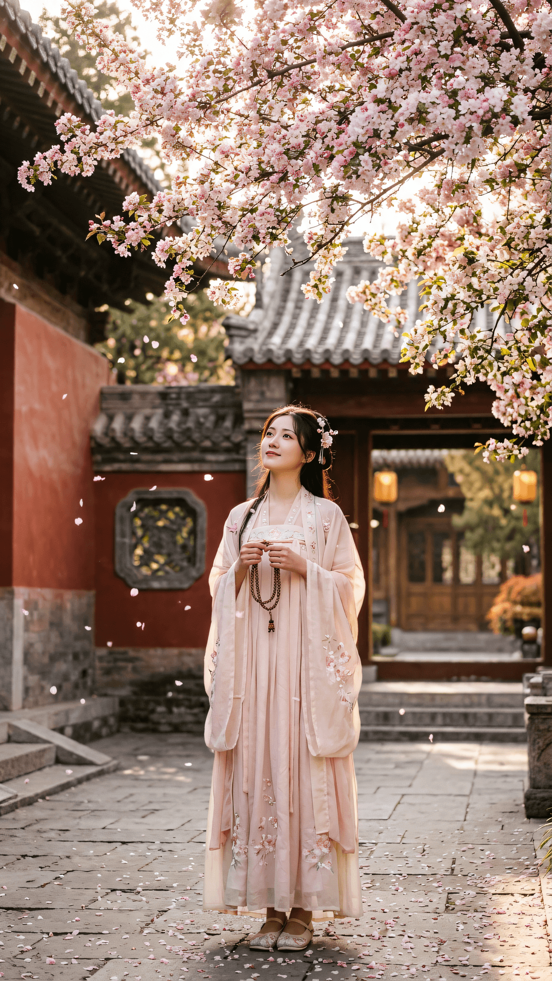 世情如浪，幻化无常。于纷扰处见安定，如海棠依时而开，静守本心。