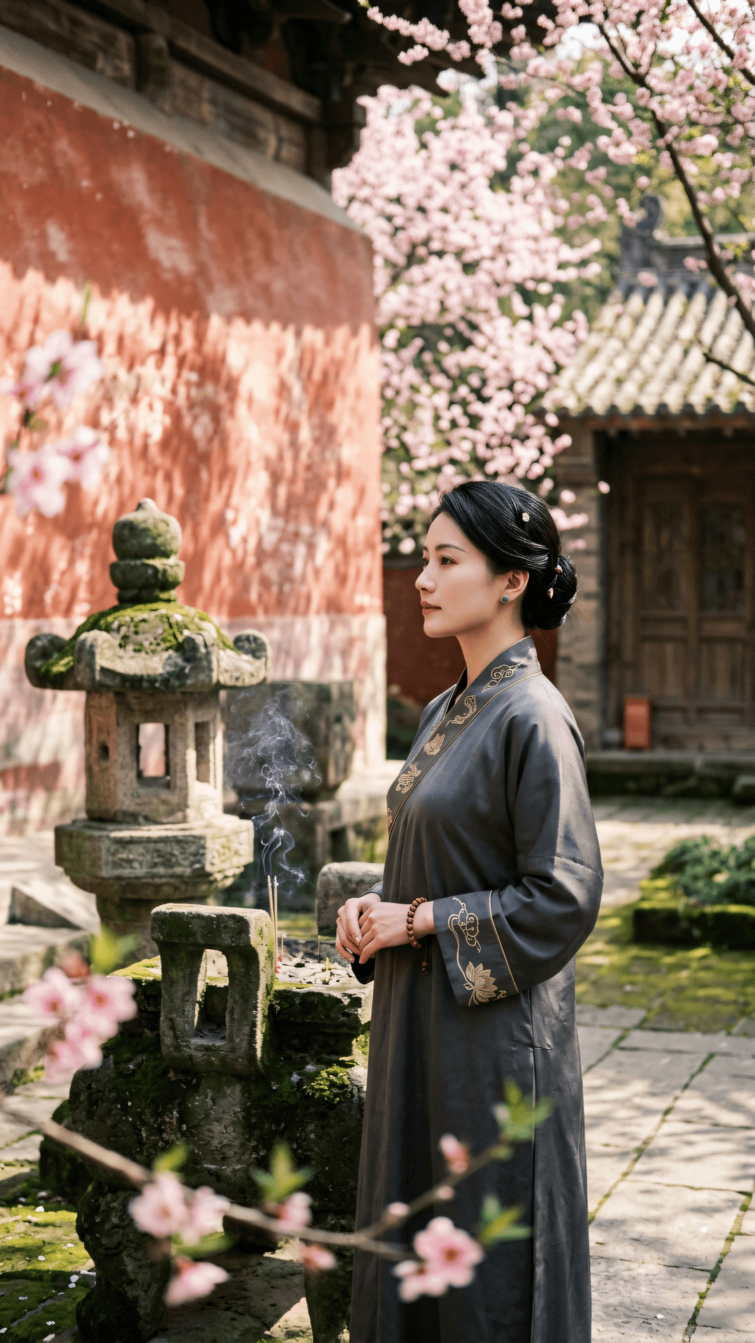 桃花红，李花白，春风一度万境开。任它世间繁华事，自性清净不染埃。