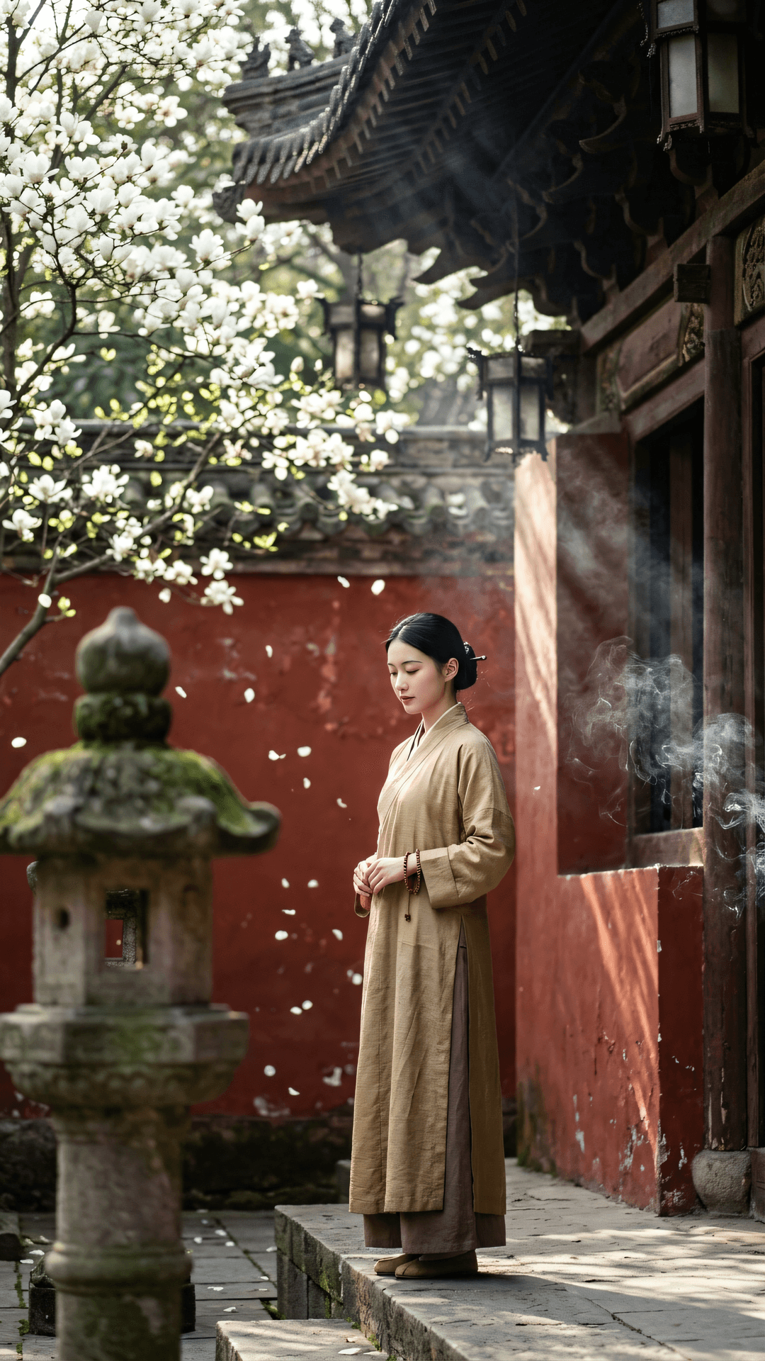 风送花香入翠微，是非不到两忘机。心源湛寂本无物，莫被红尘搅是非。