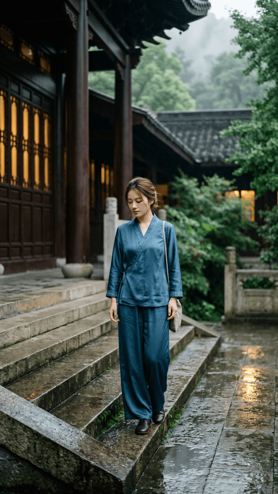 万境喧嚣一念平，雨余石径绝尘冥。心灯如幻常清照，不逐波臣乱性灵。