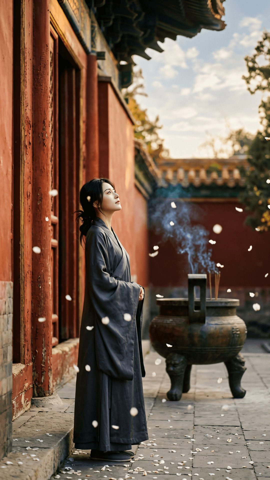 虚空无碍，觉海澄圆。步履穹苍处，本心常在定。