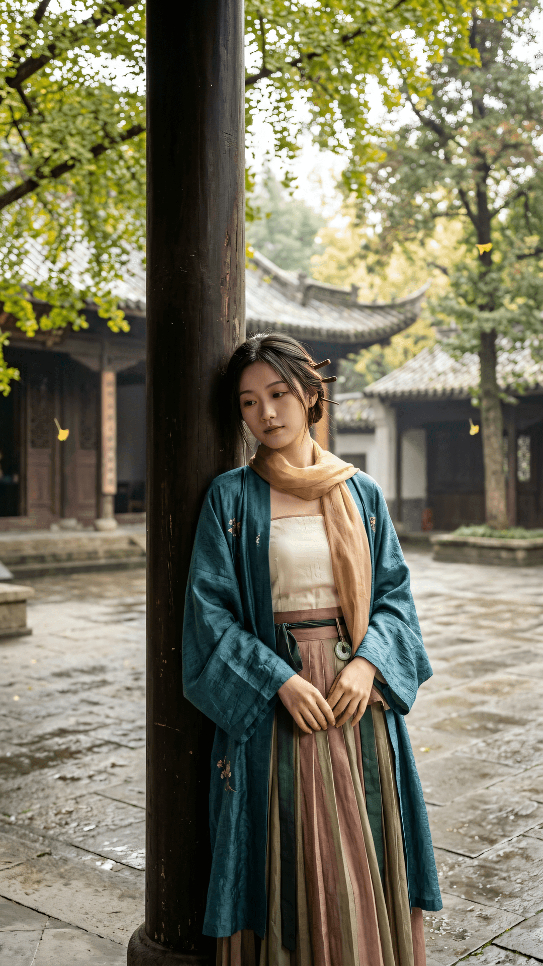 万缘放下得清凉，半点尘心换法香。世间纷纷劳形客，何如静坐看流光。
