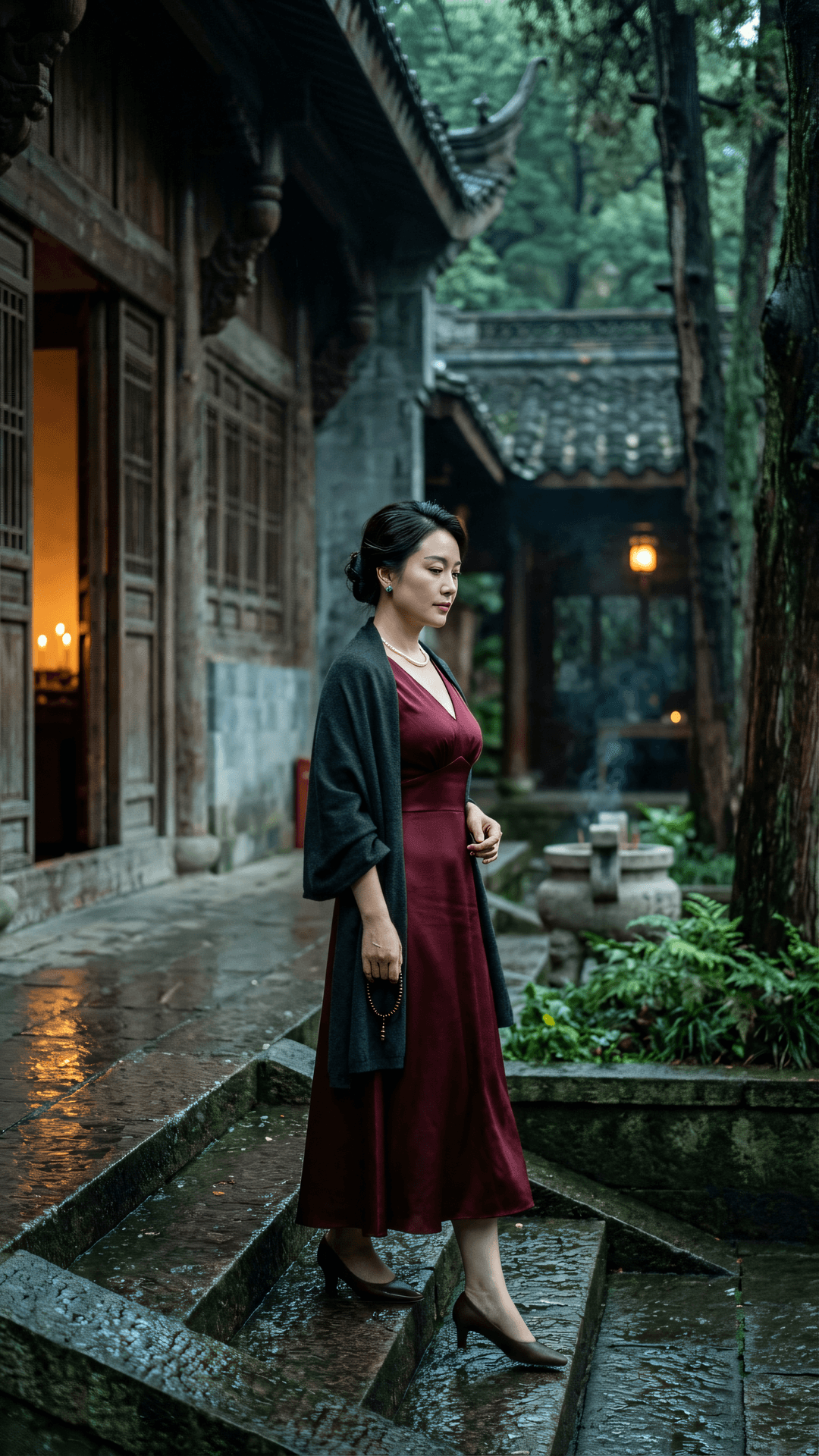 万事随缘，不执往昔。心如净水，映照乾坤。老来无碍，只因看破此身非我，万法皆空。