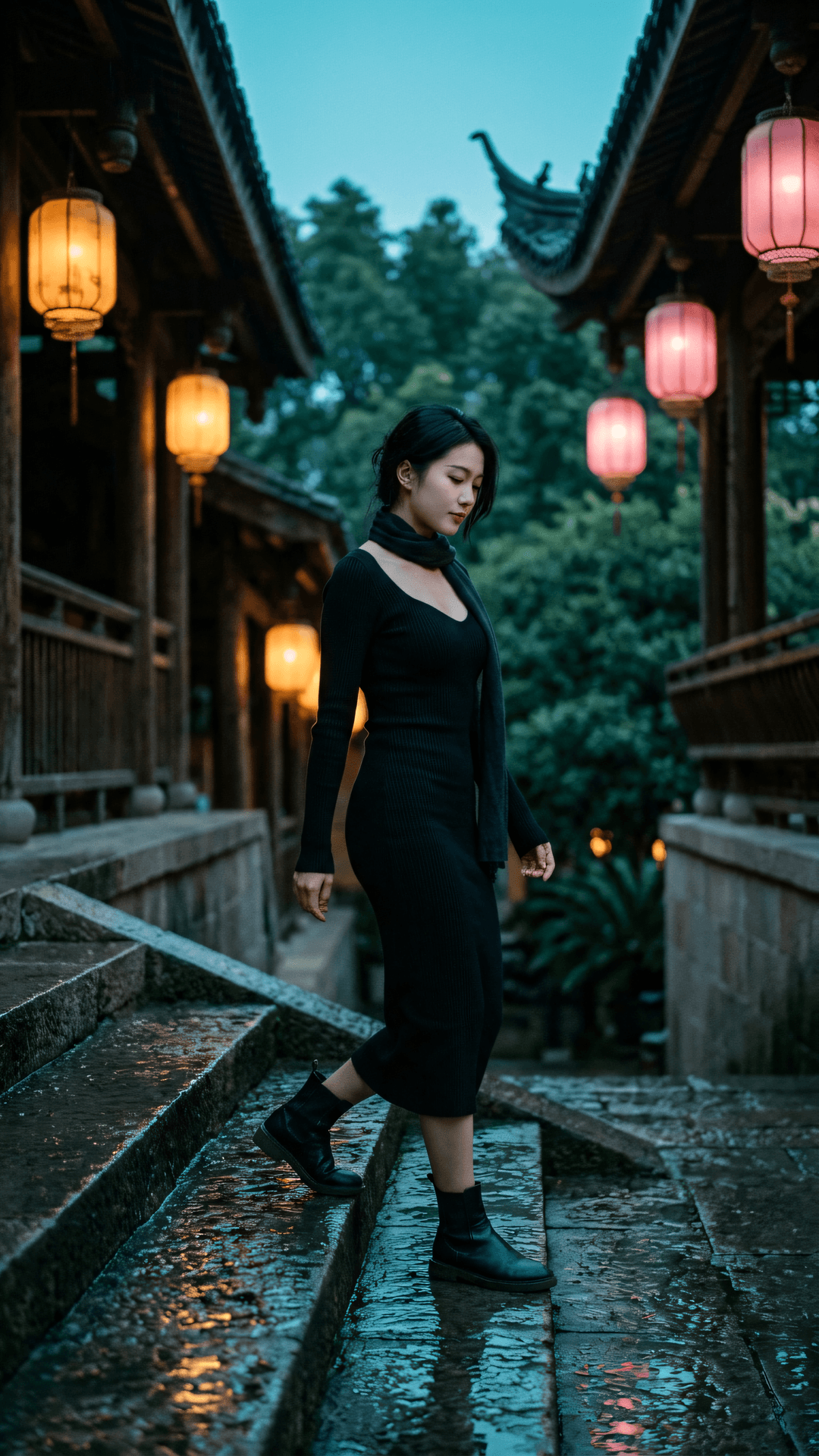 莫向心外求圆满，当前即是解脱场。风吹竹叶声声碎，不碍寒潭映月光。