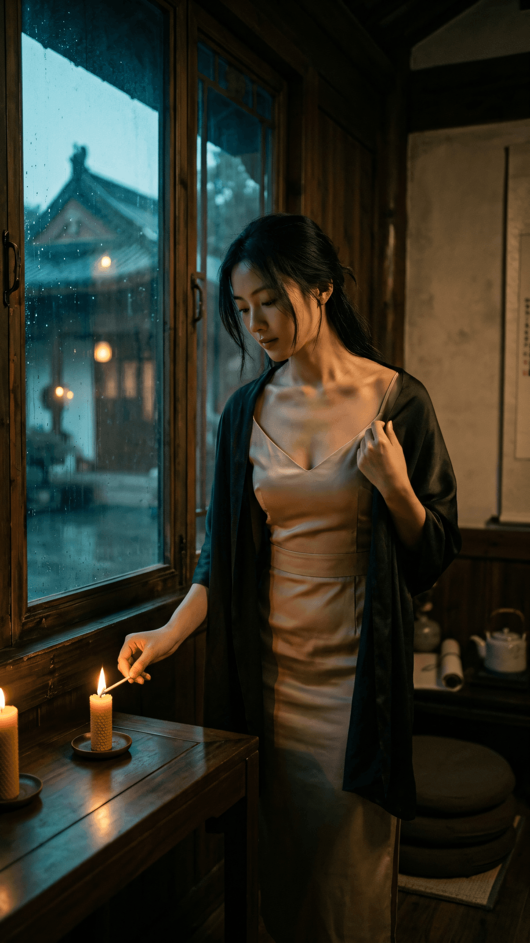 药师琉璃光映身，腰酸背痛亦归真。莫教怒火焚筋骨，散步经行自可亲。