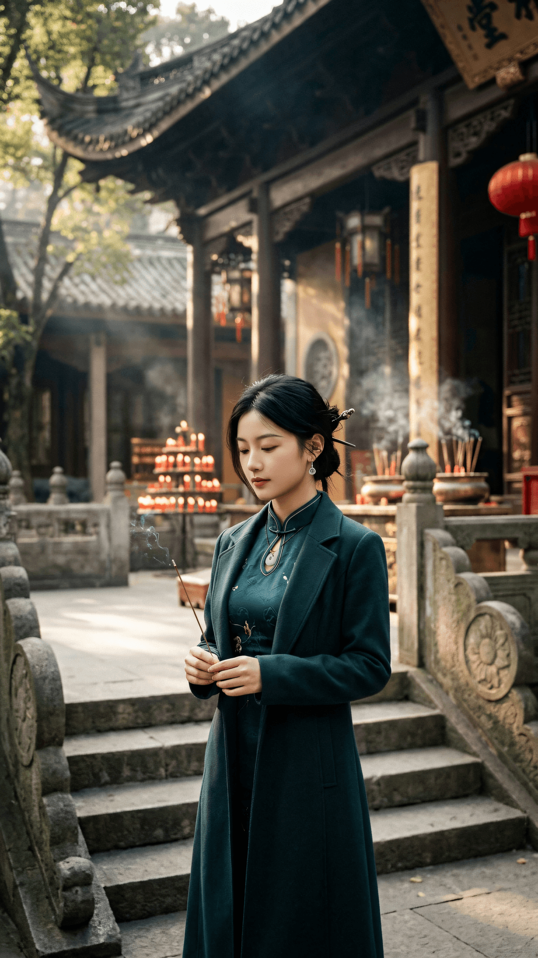 半生职分随风去，一度清凉入定来。且将无我修持意，化作慈航济世才。