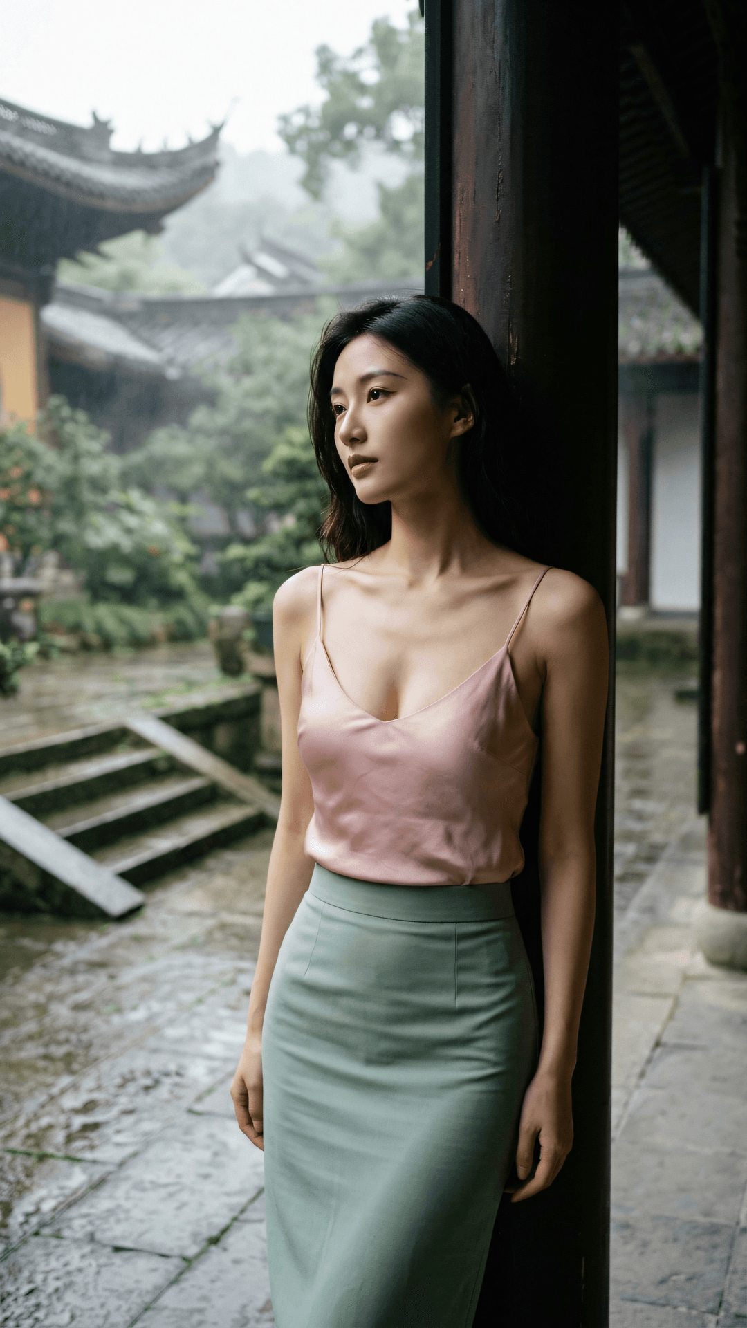 雨后长空心自远，何须执意满乾坤。当下清凉境，莫寻旧梦痕。