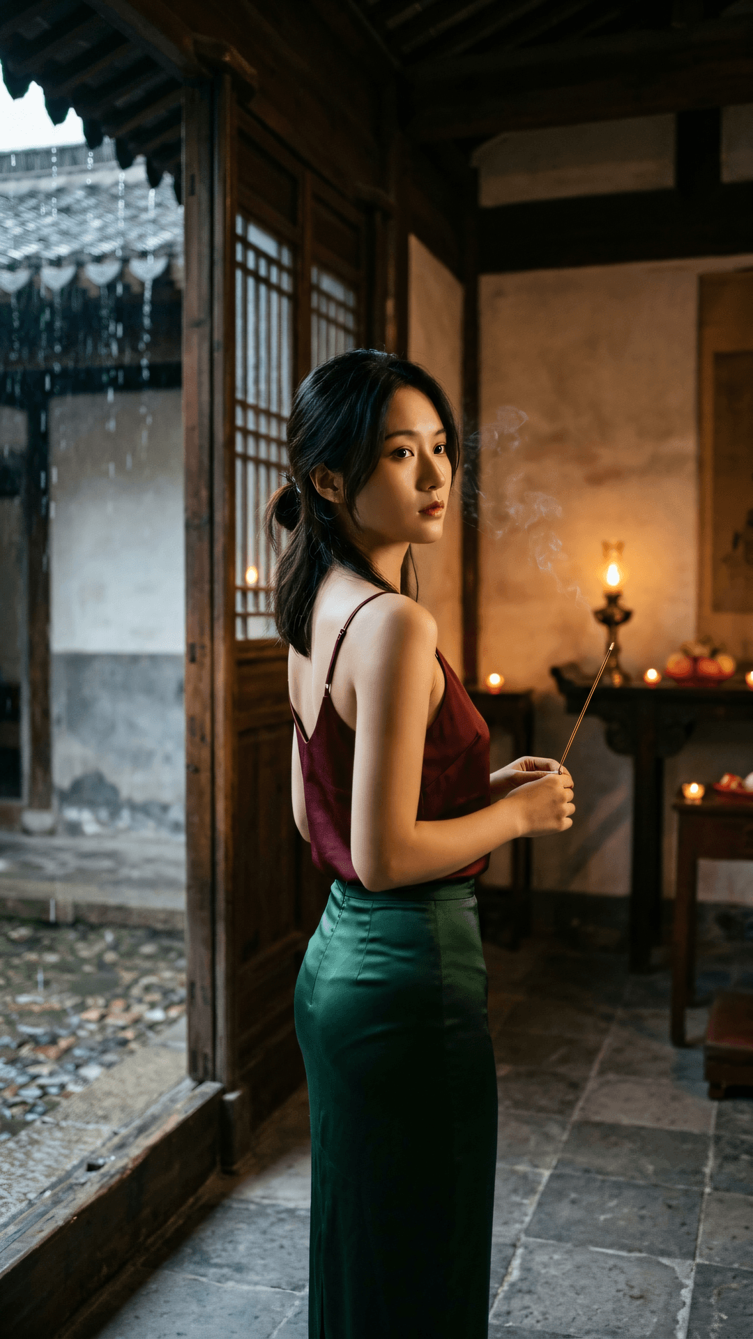 屋檐低垂纳百川，心室宽阔容碎言。若无三寸舌根火，哪见慈悲平等观。